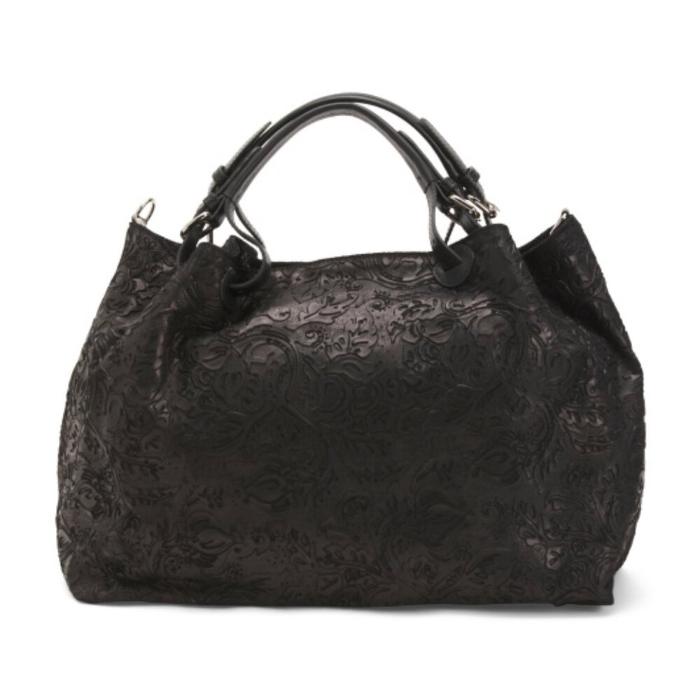 ISADORA Made In Italy Leather 3 Compartment Tote With Shoulder Strap